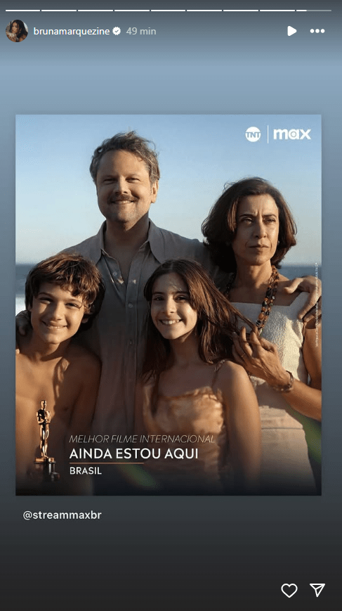 Famosos reagem ao primeiro Oscar da história do Brasil